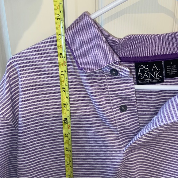 Jos. A. Bank mens striped polo white purple large - Picture 3 of 5